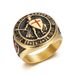 New Hip-Hop Men's Titanium Steel Gold-Plated Templar Red Cross Shield Ring_ipsvogv.com