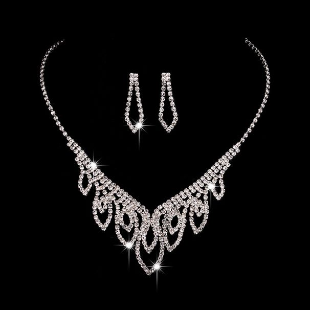 ETERNAL VEIL - Bridal Jewelry Set (European & American Wedding Collection, Necklace & Earrings Set 622, Luxury)_ipsvogv.com