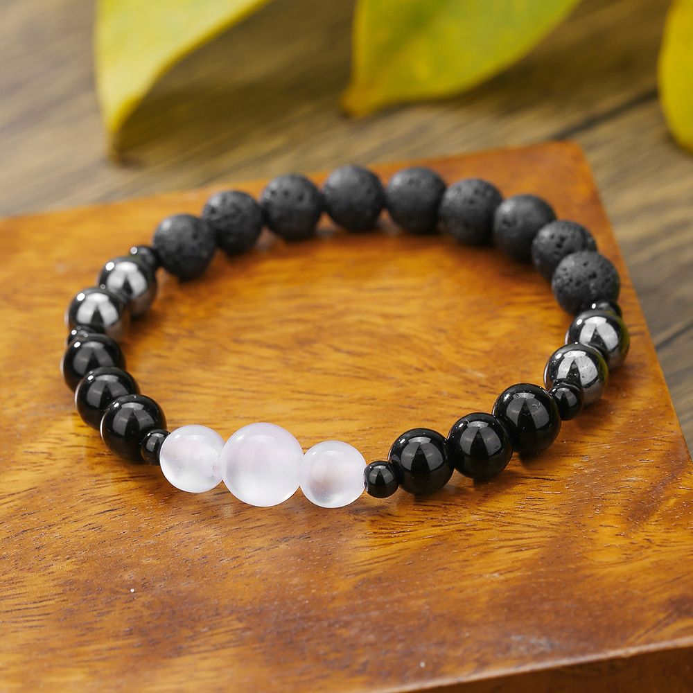 Faceted Gemstone Gray Moonlight Colorful Black Gallstone Lotus Bracelet Tiger Eye Stone Crystal Beads Yoga Stone Bracelet_ipsvogv.com