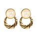 Fashionable Antique Style Cat Eye Stone Geometric Circle With Feminine Temperament, Simple And Elegant Silver_ipsvogv.com
