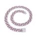 Unisex Hot Selling 14mm Diamond Pink Blue Diamond Flip Alloy Men's Necklace Encrypted Cool Hip Hop Cuban Necklace_ipsvogv.com