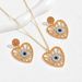 2024 New Love Diamond Hip Hop Style Necklace Earring Set Angel Eye Niche Earrings Versatile Clavicle Chain_ipsvogv.com