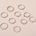 New Bohemian Ancient Silver Wave Twisted Fried Dough Twists Pearl Infinite 8-shaped Triangle Ring Set_ipsvogv.com