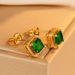Zircon Earnail Color Square Sugar Four Claw Earrings Classic Mini Versatile Geometric Earaccessory_ipsvogv.com