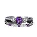 Fashion Versatile Zircon Women's Two Piece With Micro Set Green Ring Jewelry_ipsvogv.com