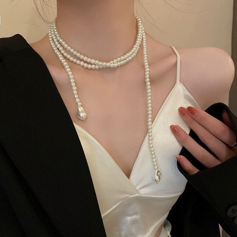 Pearl Necklace, Autumn And Winter Sweater Chain, Fashionable Long Style, High-end Temperament, Niche, Light Luxury,_ipsvogv.com