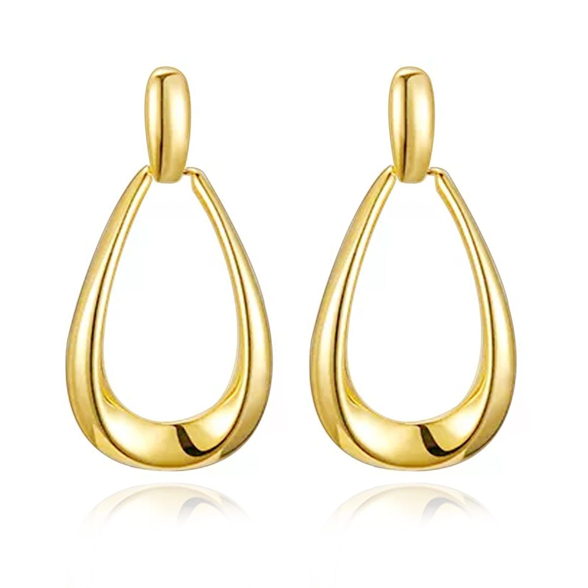 Women’s Jewelry Set Fashion Hot Sale Real Gold Brass Electroplating Simple And Versatile Geometric Teardrop Shaped Earrings High Grade Earrings_ipsvogv.com