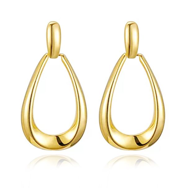 Women’s Jewelry Set Fashion Hot Sale Real Gold Brass Electroplating Simple And Versatile Geometric Teardrop Shaped Earrings High Grade Earrings_ipsvogv.com