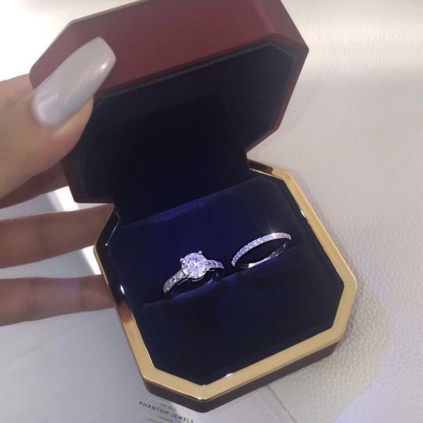 Sanjieins Couple's With Zircon Inlay, Women's Jewelry Ring_ipsvogv.com