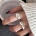 New Moonlight Round Bow For Women, Light Luxury, Fashionable, Gentle, Sweet, Cool, High End, Open Mouth Finger Ring_ipsvogv.com