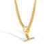 Women's Jewelry Denim Cuban Chain OT Buckle Necklace Simple Personality Copper Gold Plated Clavicle Chain Necklace Female_ipsvogv.com