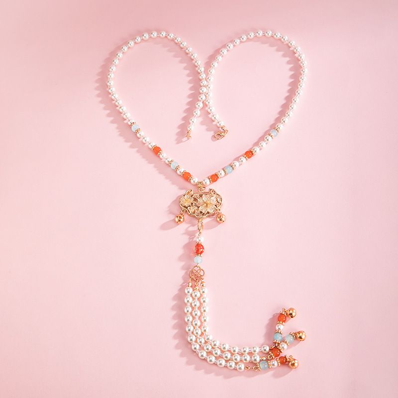 Hanfu Back Cloud Yingluo Ancient Long Necklace Tassel Evening Bright Style Accessories 22.9 25.9GF067_ipsvogv.com
