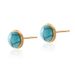 Small natural stone earrings, brass plated with K real gold, high grade turquoise earrings, freshwater pearl earrings_ipsvogv.com