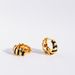 Women's Jewelry Interesting Croissant Earrings Hand Painted Black And White Enamel Checkered Ear Buckle Drip Glaze Small Versatile Earrings_ipsvogv.com