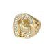New Hip-Hop Jewelry Titanium Steel Gold-Plated Diamond-Studded Horse Head Men's Ring_ipsvogv.com