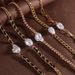 Retro Alloy Chain Necklace Simple Special Shaped Pearl Pendant Clavicle Chain_ipsvogv.com