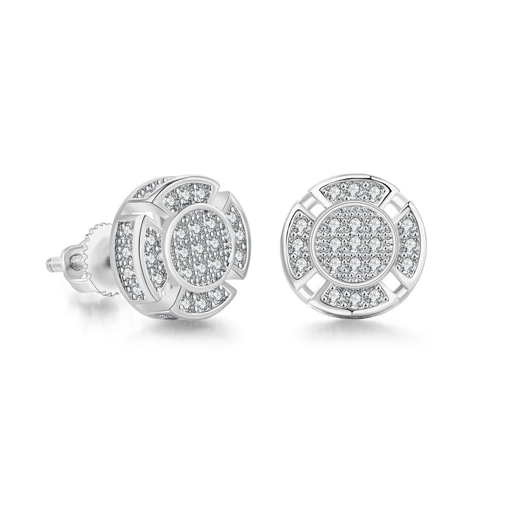 Men’s Jewelry Set Fashion Geometric Hollow Thread Earrings Couples Same Style Full Diamond Zircon Light Luxury Earrings Color Gold Plated Earrings_ipsvogv.com