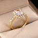 Open Square Diamond Light Luxury For Women With Niche Design, Exquisite And Fashionable Micro Inlaid Zircon Ring Jewelry_ipsvogv.com