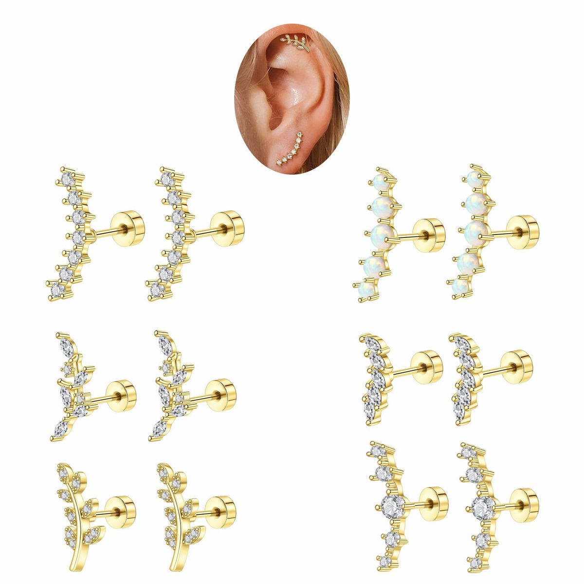 Hot Sale Exquisite And Gorgeous High End Zircon Branch Style Earrings Fashionable Ladies Earrings_ipsvogv.com