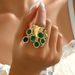 Unisex Niche Light Luxury Style Women's Open Adjustable Ring Personality Inlaid With Colored Gemstone Plain Ring Index Finger Ring_ipsvogv.com