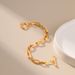 Popular minimalist ins paper clip plated K real gold chain hollow design OT buckle cold style bracelet_ipsvogv.com