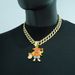 Hip Hop Style Cartoon Characters With Full Diamonds, Colorful Alloy Pendants, Personalized And Trendy Men's Necklaces,_ipsvogv.com