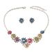 Ins Super Fairy Colored Flower Jewelry Set Personalized Daisy Niche Design Alloy Necklace Earrings_ipsvogv.com