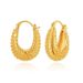 Heavy metal texture, high grade earrings, grainy design, K real gold plated oval copper tube retro earrings_ipsvogv.com