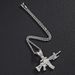 Hot Selling New Diamond Studded Gun Style Alloy Simulation AK Weapon Model Hip-hop Men's Necklace Jewelry_ipsvogv.com