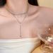 Double Layered Bow, Zircon Tassel Necklace, Women's 2024 New Collarbone Chain, Light Luxury, Niche, And High-end_ipsvogv.com