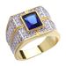 Exaggerated Square Men's Micro Inlaid Zircon Full Sky Star Blue Simulated Diamond Color Ring For Men_ipsvogv.com