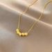 Gold Round Bead Pendant Necklace For Women With A High-end Feel, Collarbone Chain Light Luxury And Niche Design, New_ipsvogv.com
