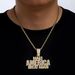 Make America Create AGAIN Full Diamond Letter Alloy Pendant Hip Hop Men's Necklace_ipsvogv.com