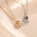 A Hundred Language Projection, I Love You. Titanium Steel Necklace, Women's Micro Inlaid With Diamonds, Moon, Collarbone_ipsvogv.com