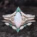 Sanjie's New Alloy Inlaid Horse Eye Australian Treasure Rose Gold Three Piece Women's Fire Color Set Ring_ipsvogv.com