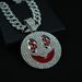 Hip Hop New Product Full Diamond Smiling Face USD Alloy Pendant Personalized Men's Cuban Chain Rock Bounce Di Necklace_ipsvogv.com
