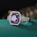 Cao Shi's New Double-layer Claw Square Zircon Inlaid With Topaz Purple Diamond Ring_ipsvogv.com