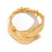Fashionable Metallic Texture Linen Bracelet, Exaggerated Pleated Leaf-shaped Bracelet_ipsvogv.com