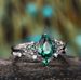 Sanjie Creative Set Flower Green Zircon Stacked With Personalized Light Luxury High End Women's Ring_ipsvogv.com