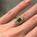 Sanjie's New Gold Green Zircon Women's Ring Instagram Internet Celebrity Fashion Outfit Square Diamond Accessories_ipsvogv.com