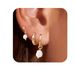 Women’s Jewelry Set Fashion Brass Real Gold Electroplating Hot Sales Pearl Simple Circle Fashion Ladies Earrings Three Piece Set_ipsvogv.com