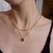 Women's Jewelry Retro Double Layered Black Agate Love Necklace Light Luxury High End Design Elegant Temperament Clavicle Chain_ipsvogv.com