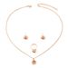 Ins Fresh Korean Edition Women's Ring Earring Jewelry Set Geometric Rotating Thread Design Necklace for Women_ipsvogv.com