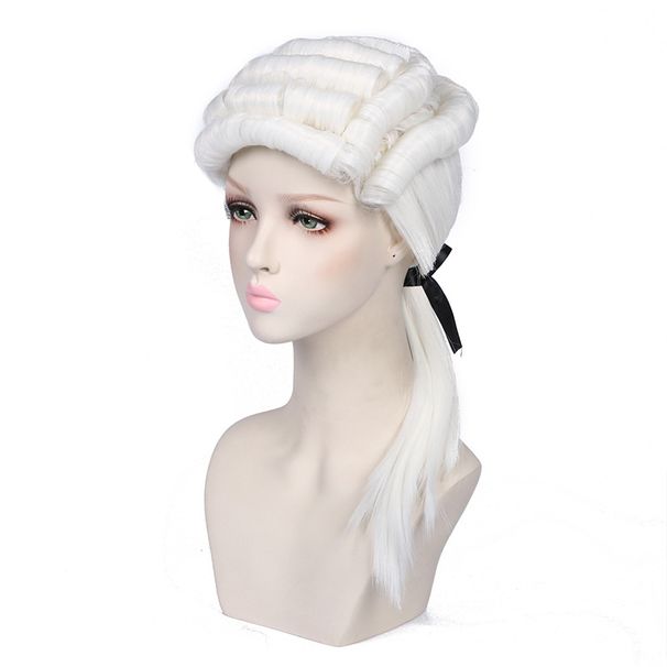 Lawyer wig judge hat American gentleman dance party wig holiday supplies court judge wig_ipsvogv.com