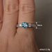 Cao Shi's New Sea Blue Proposal Engagement Jewelry Simple Couple Wedding Ring_ipsvogv.com