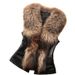 Women's Clothing Adult Vest Fox Fur Collar Pu Vest_ipsvogv.com