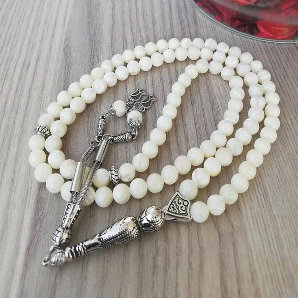 99 8cm Pure White Flash Stone Moose Prayer Beads Taisbihai_ipsvogv.com