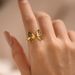 Women’s Jewelry Set Fashion Fashion Open Adjustable Stainless Steel Ring Personality Popular Black Diamond Inlaid Butterfly Titanium Steel Ring_ipsvogv.com