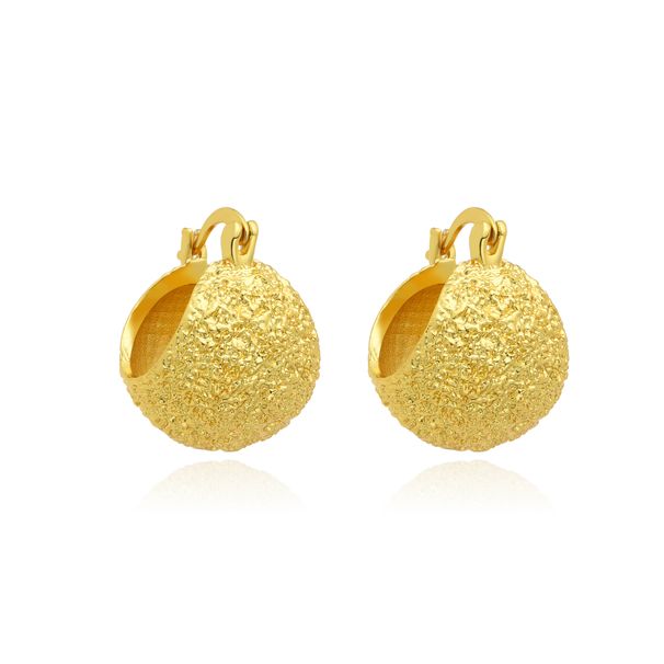Women’s Jewelry Set Fashion Version Of Round Ball Metal Earrings Wrinkled Semi Circular Temperament Round Ball Hollow Earrings Light Luxury Ear_ipsvogv.com