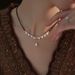 Alien Baroque Freshwater Pearl Necklace For Women's Qualities Net Red Spinel Cut Black Crystal Beaded Clavicle Chain_ipsvogv.com